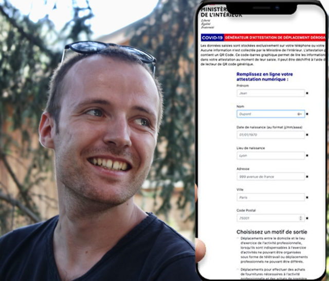 Johann Pardanaud, lyonnais, 29 ans, développeur chez Batch, auteur de l’application d’attestation de déplacement dérogatoire