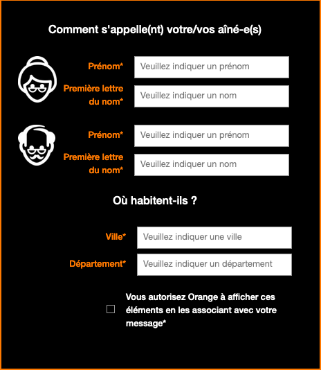 Les champs précédés d'une étoile (*) sont obligatoires