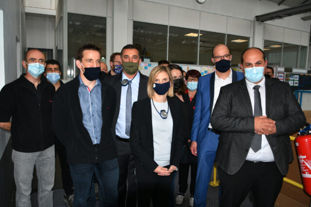 Fabien Genetier, opération manager Bourgeat, Jean-Philippe Termoz, ceo NINCAR, Agnès Pannier-Runacher, Emmanuel Argoud, Rachid El Malki, ceo ETHIC OPEX