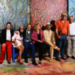 Christelle Marchal, maire de Malleval, Emma Henriot, Gregory Blin, Marie Céline Audigane, Shahram Nabati, Thierry Lambert, Serge RAULT, maire de Saint-Pierre-de-Bœuf, à l'expo à la Galerie d'Art Emma