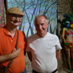 Thierry Lambert, artiste peintre et Serge RAULT, maire de Saint-Pierre-de-Bœuf à Galerie d’Art Emma