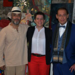 Shahram Nabati, Christelle Marchal, maire de Malleval et Gregory Blin à la Galerie d'Art Emma