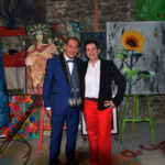 Christelle Marchal, maire de Malleval et Gregory Blin, artiste peintre à l'expo de la Galerie d'Art Emma