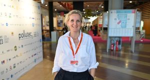 « C’est un très beau cadeau d’avoir pris la direction de Pollutec le jour de mon anniversaire, » confie Anne-Manuèle Hébert Anne-Manuèle Hébert, ceo pollutec