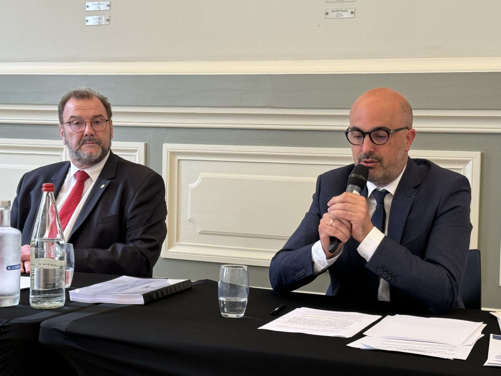 Thomas San Marco et Philippe Valentin ont présenté aux journalistes la feuille de route stratégique de la CCI Lyon Métropole Saint-Etienne Roanne