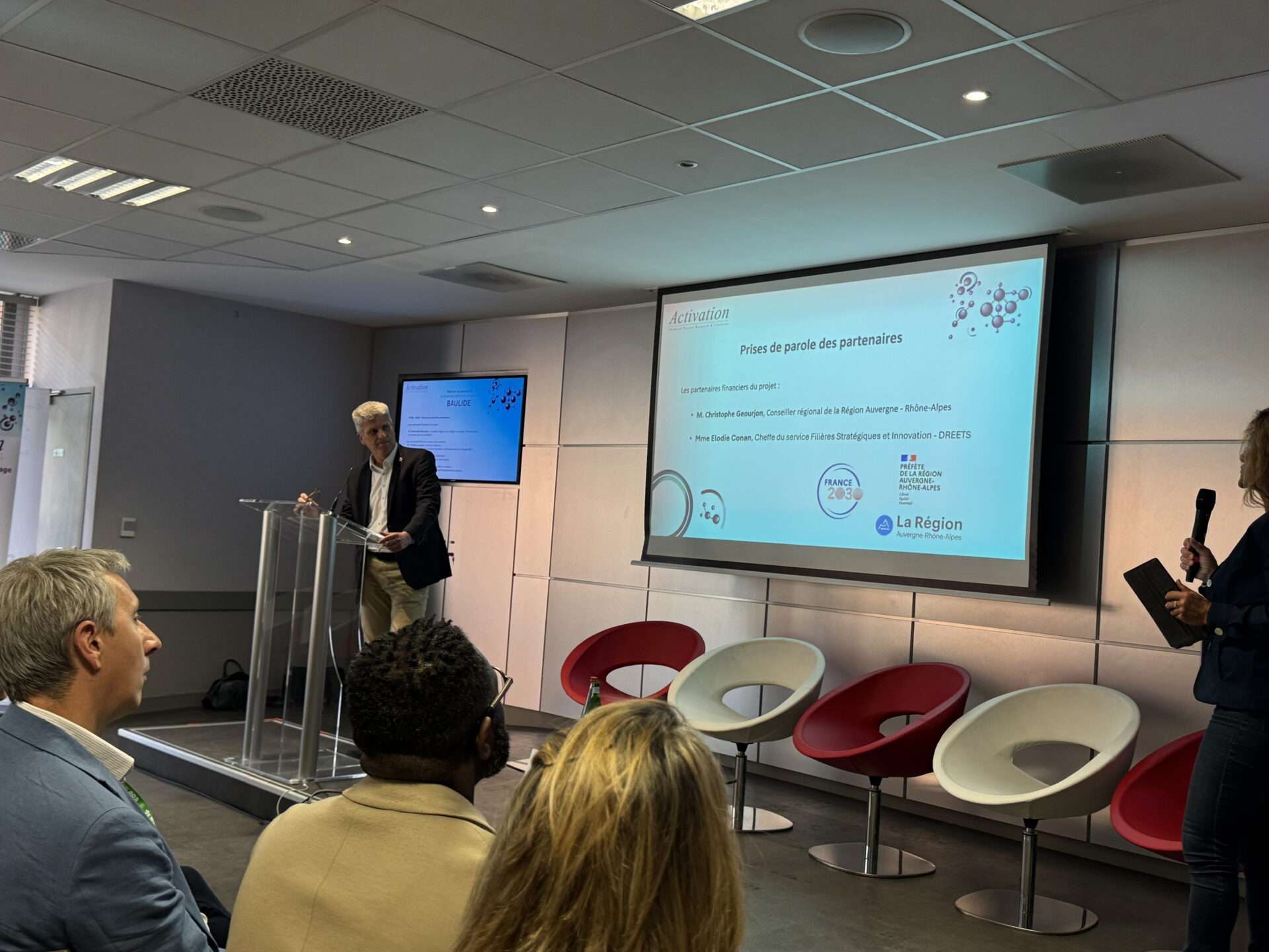 Christophe Geourjon, Conseiller régional de la Région Auvergne - Rhône-Alpes et la DREETS au lancement du projet de plateforme industrielle BAULIDE