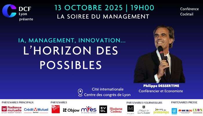 Le 13 octobre 2025, DCF Lyon explore les possibles avec une soirée dédiée à l’IA, au climat, au leadership et à la performance.