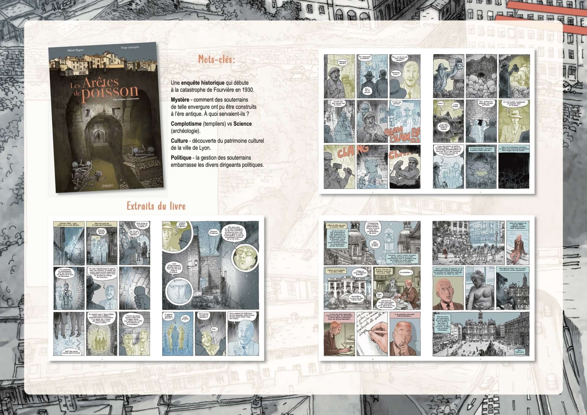 Les Arêtes de poisson, Lyon et ses souterrains : l’histoire racontée en BD