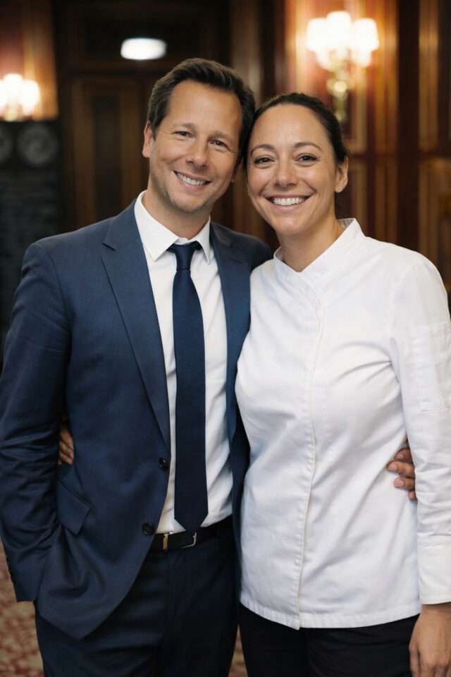 Harold Parisot avec Nina Métayer, invitée d’honneur du Chinese Business Club, le 9 février.