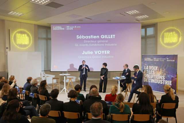Global Industrie 2026 : Sébastien Gillet et Julie Voyer présentent les grandes orientations de la 8ᵉ édition, prévue du 30 mars au 2 avril à Paris Nord Villepinte