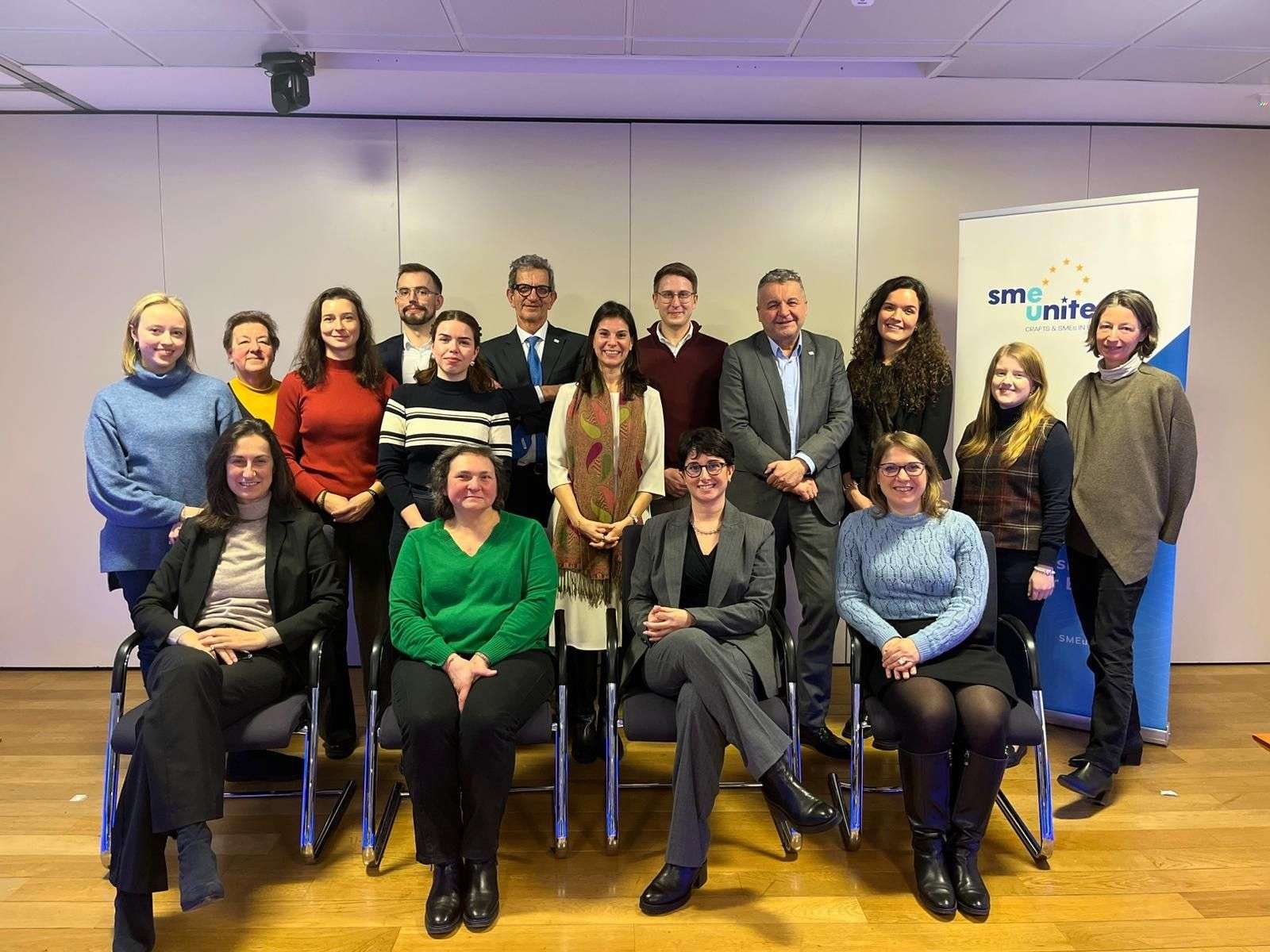 Réunion de travail chez SMEunited autour des priorités européennes pour les PME et l’artisanat avec Davide Galli, nouveau président de SMEunited