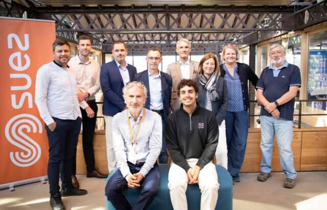 Dans les locaux de H7 à Lyon, le 30 avril 2026, les start-up climat lauréates et leurs mentors SUEZ réunis pour la clôture du concours Solutions Climat.