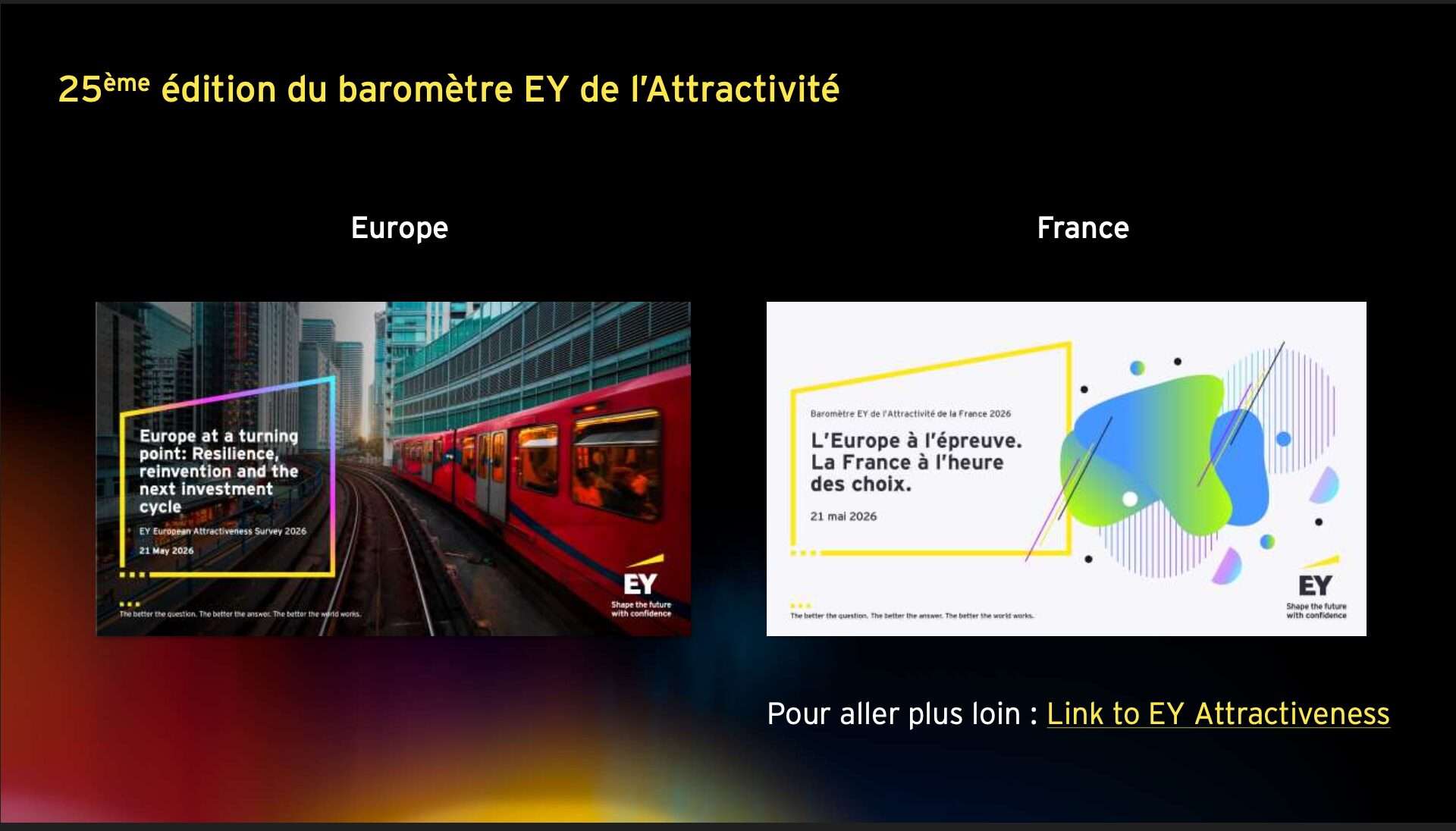 25ème édition du baromètre EY de l’Attractivité