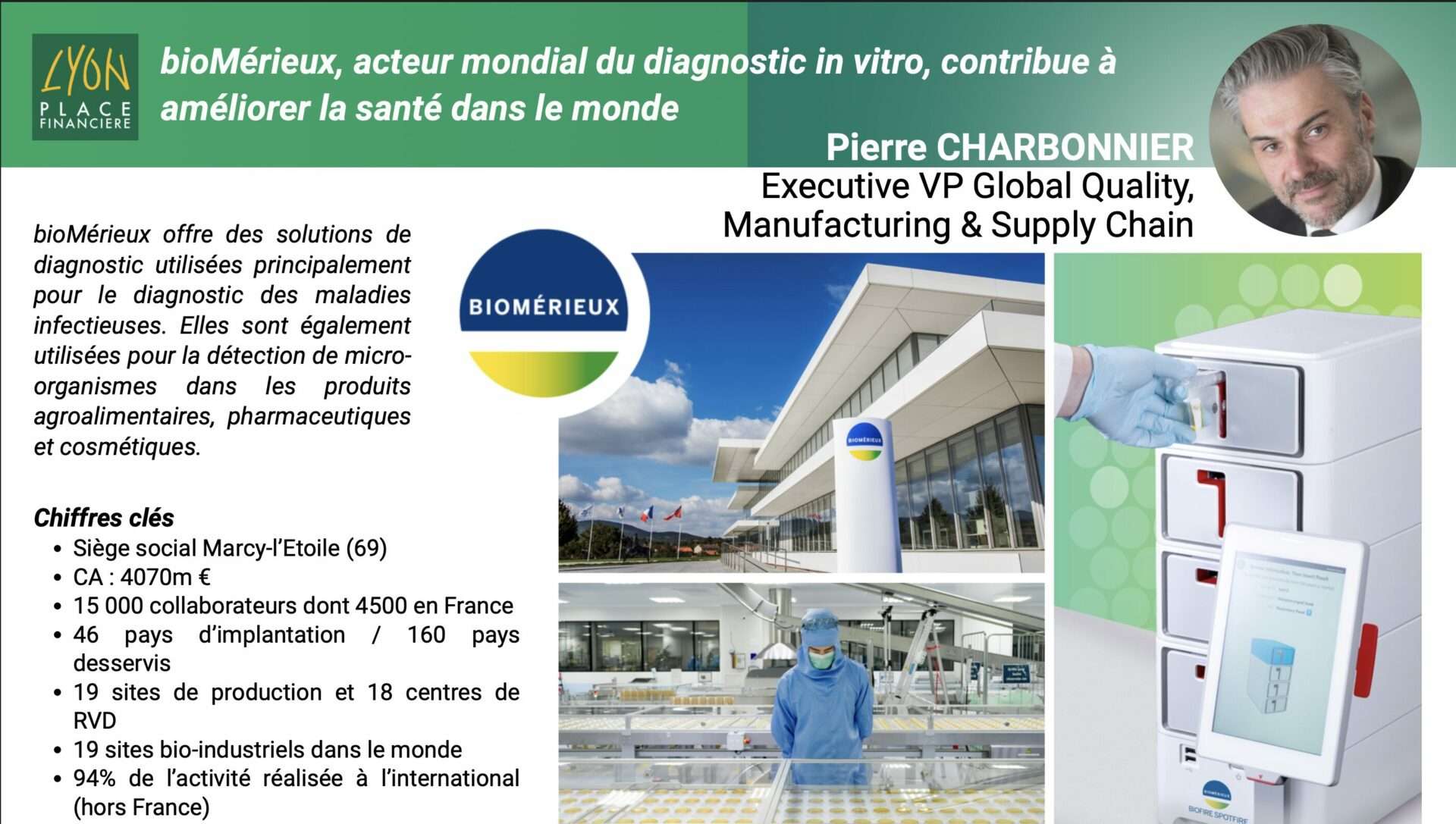 bioMérieux, acteur mondial du diagnostic in vitro, contribue à améliorer la santé dans le monde