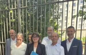 Logement, commerce et industrie au cœur des 1ers échanges entre la Métropole de Lyon et les acteurs économiques Christophe Bernollin, Président de la CMA Lyon-Rhône, Anne-Marie Robert, Présidente de l’U2P Rhône et Métropole de Lyon, GIRIN Pascal, Président de la chambre d’agriculture, Véronique Sarselli, présidente de la Métropole de Lyon, Philippe Valentin, Président de la CCI Lyon Métropole Saint-Etienne Roanne, Gilles Courteix, Président du MEDEF Lyon-Rhône, Franck Morize, Président de la CPME du Rhône