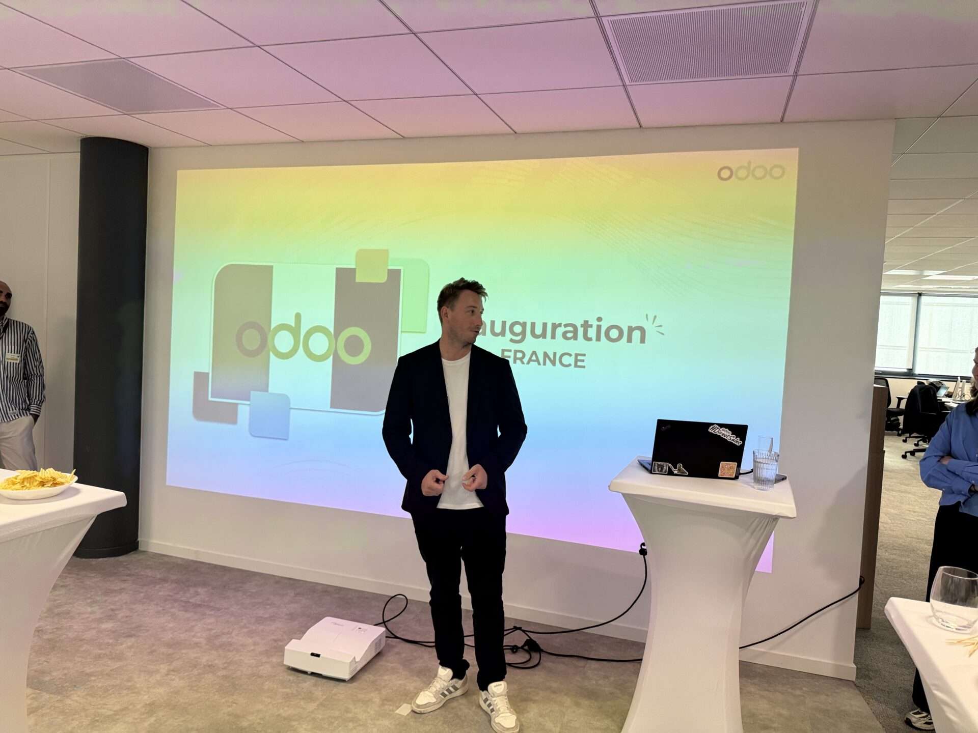 Léo Tardy, Responsable Digital & Industrial Tech ONLYLYON Invest présent à l'inauguration d'Ode France