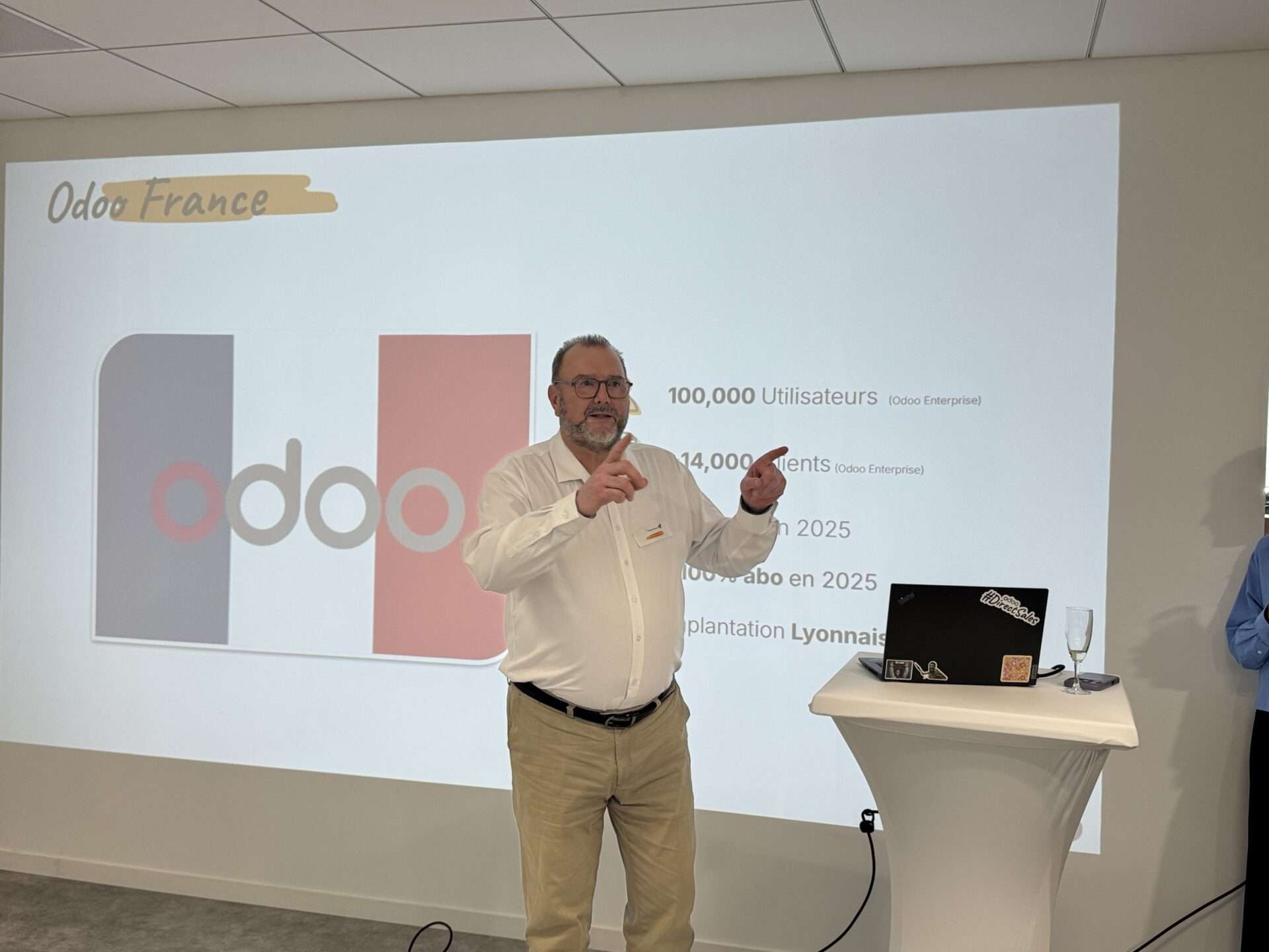 Philippe Valentin à l'inauguration de ODOO France 