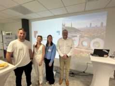 Odoo ouvre sa première filiale française à Lyon Léo Tardy, Valérie Lorentz-Poinsot, Joséphine Vander Linden, Philippe Valentin à l’inauguration de Odoo France à Lyon ce mercredi 24 juin 2026