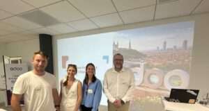 Odoo ouvre sa première filiale française à Lyon Léo Tardy, Valérie Lorentz-Poinsot, Joséphine Vander Linden, Philippe Valentin à l’inauguration de Odoo France à Lyon ce mercredi 24 juin 2026