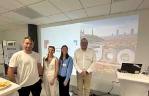 Odoo ouvre sa première filiale française à Lyon Léo Tardy, Valérie Lorentz-Poinsot, Joséphine Vander Linden, Philippe Valentin à l’inauguration de Odoo France à Lyon ce mercredi 24 juin 2026