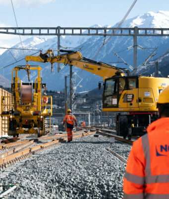 Lyon-Turin, les voies ferrées réalisées par NGE entrent en service Lyon-Turin, NGE achève trois ans de travaux ferroviaires à Saint-Jean-de-Maurienne-credit photo : Kaptis-SJM